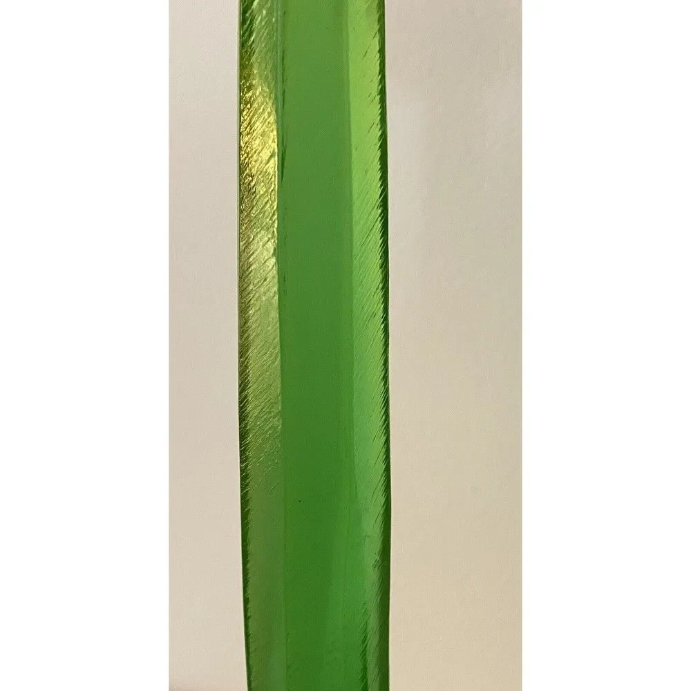 MCM Vintage Green and Yellow Tall Candlestick Holders Brushed Acrylic